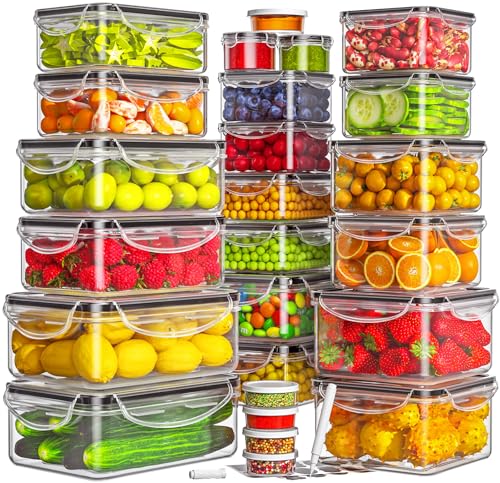 Airtight Food Storage Containers Set with Labels & Marker