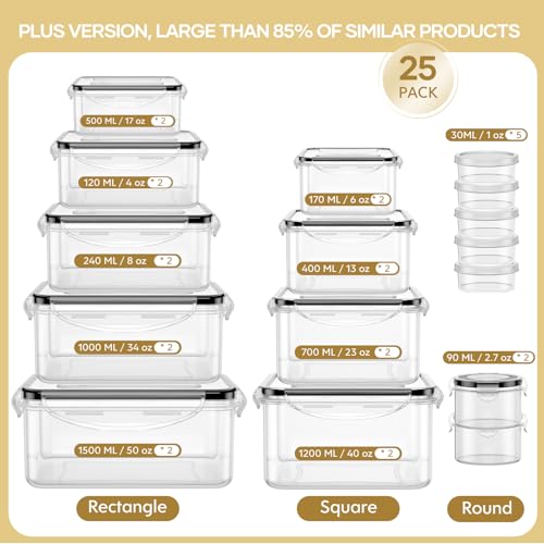 Airtight Food Storage Containers Set with Labels & Marker