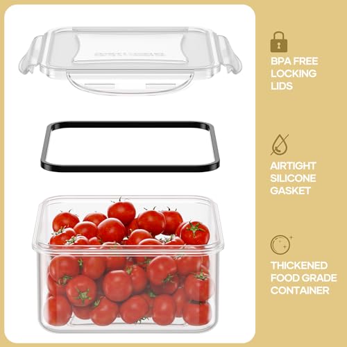 Airtight Food Storage Containers Set with Labels & Marker