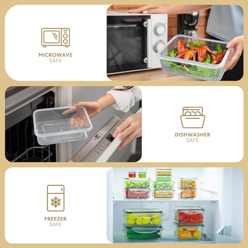 Airtight Food Storage Containers Set with Labels & Marker