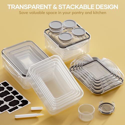 Airtight Food Storage Containers Set with Labels & Marker