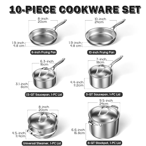 Cooks Standard 10-Piece Multi-Ply Stainless Steel Cookware Set