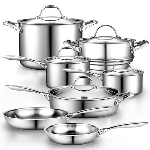 Stainless Steel Cookware Set: Multi-Ply Full Clad 12-Piece