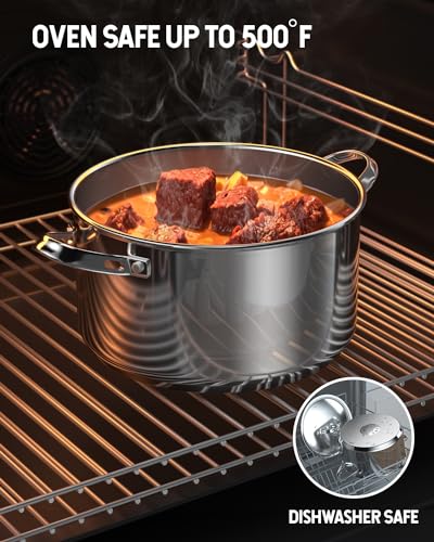 Classic Stainless Steel Cookware Set 10-Pieces, Pots and Pans