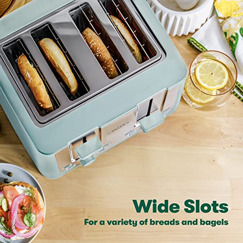 BELLA 4 Slice Toaster - Wide Slots, Removable Tray, Functions