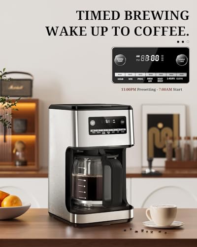 Kismile 14-Cup Programmable Stainless Steel Coffee Maker