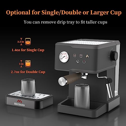 Retro Espresso Machine with Milk Frother and Steamer