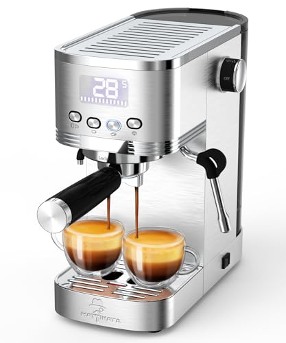 20-Cup Espresso Machine with Hot Water Pipe & Steamer