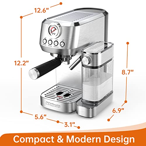 Stainless Steel 20 Bar Espresso Machine with Milk Frother