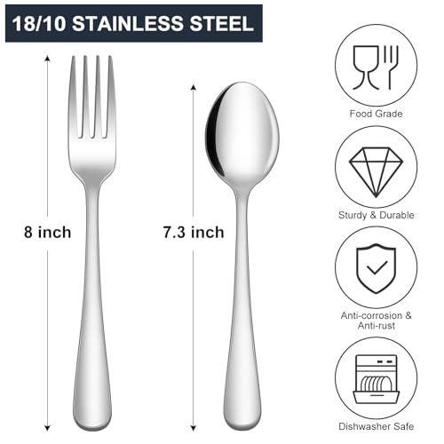 24-pc Hiware Stainless Steel Flatware Set for Home & Restaurant