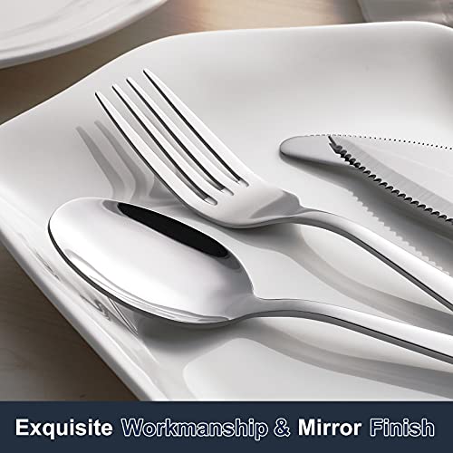24-pc Hiware Stainless Steel Flatware Set for Home & Restaurant