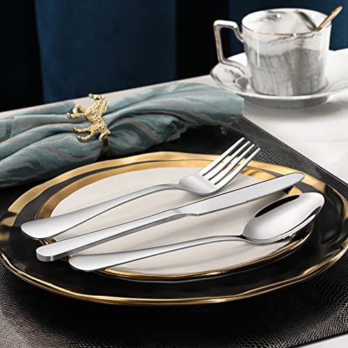 24-pc Hiware Stainless Steel Flatware Set for Home & Restaurant