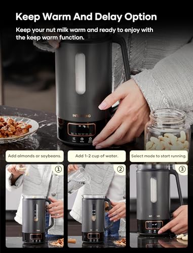 INTASTING Nut Milk Maker - Glass Inner - 6 Modes
