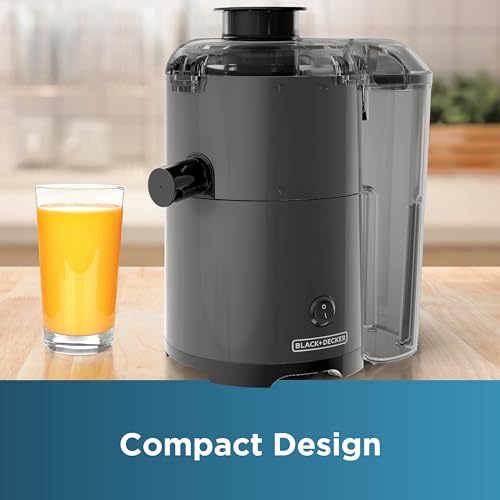 BLACK+DECKER Quiet Juicer, JE2500B, Non-Drip Spout, Compact