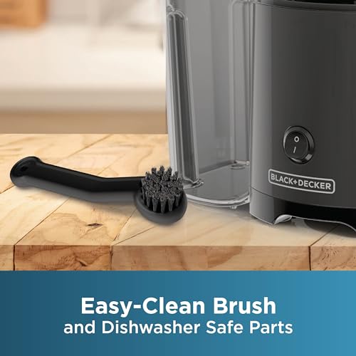 BLACK+DECKER Quiet Juicer, JE2500B, Non-Drip Spout, Compact