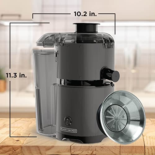 BLACK+DECKER Quiet Juicer, JE2500B, Non-Drip Spout, Compact
