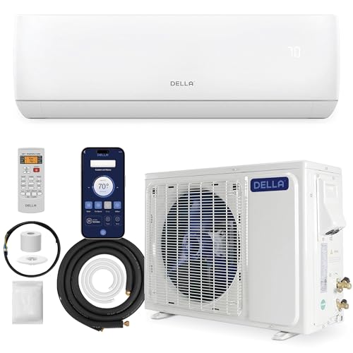 DELLA 12000 BTU Wifi Mini Split AC Heater, Alexa Compatible up to 550 Sq.Ft