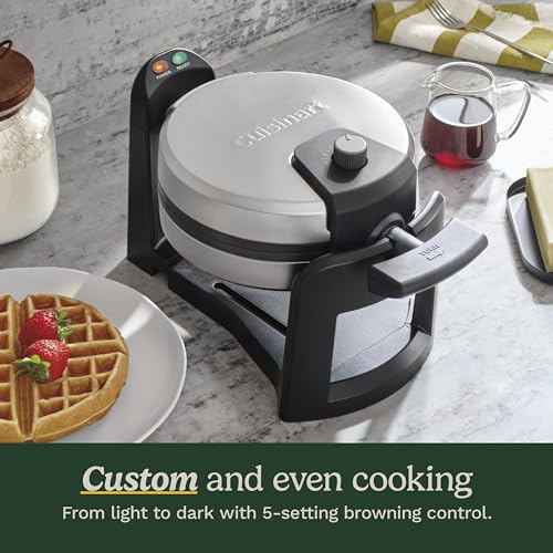 Cuisinart Round Flip Belgian Waffle Maker - Black/Silver