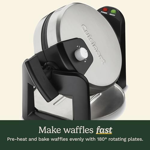 Cuisinart Round Flip Belgian Waffle Maker - Black/Silver