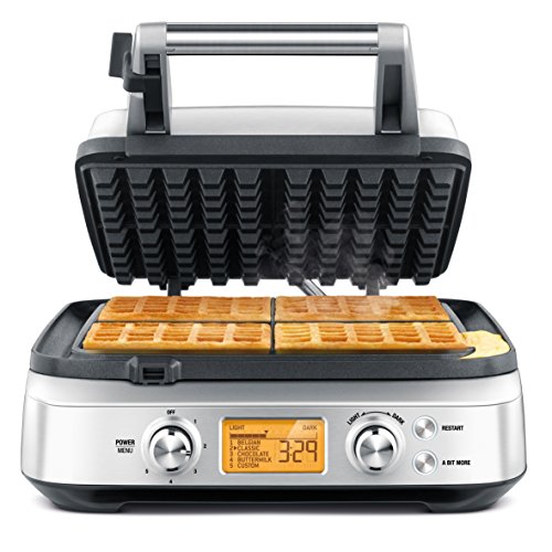 Breville Smart 4-Slice Waffle Maker in Silver