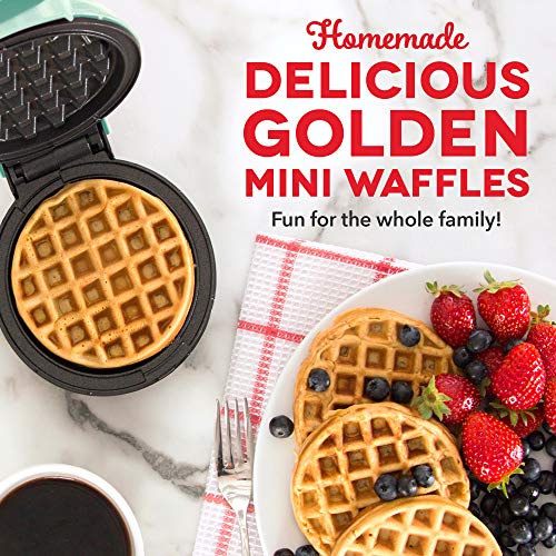 DASH Mini Waffle Maker - Aqua, Nonstick, Quick Heat-Up