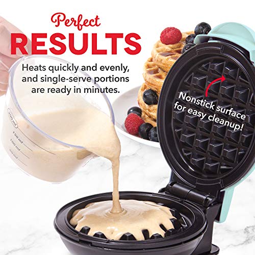 DASH Mini Waffle Maker - Aqua, Nonstick, Quick Heat-Up