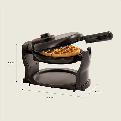 BELLA Classic Rotating Belgian Waffle Maker, Nonstick Plates