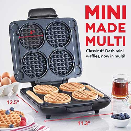 DASH Mini Waffle Maker - Four 4” Molds, Quick Heat-Up