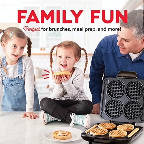 DASH Mini Waffle Maker - Four 4” Molds, Quick Heat-Up