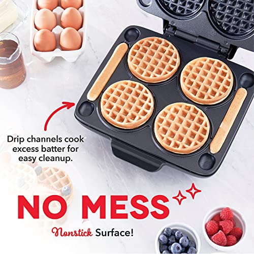 DASH Mini Waffle Maker - Four 4” Molds, Quick Heat-Up