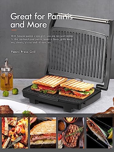 Yabano Panini Press Grill, Gourmet Sandwich Maker