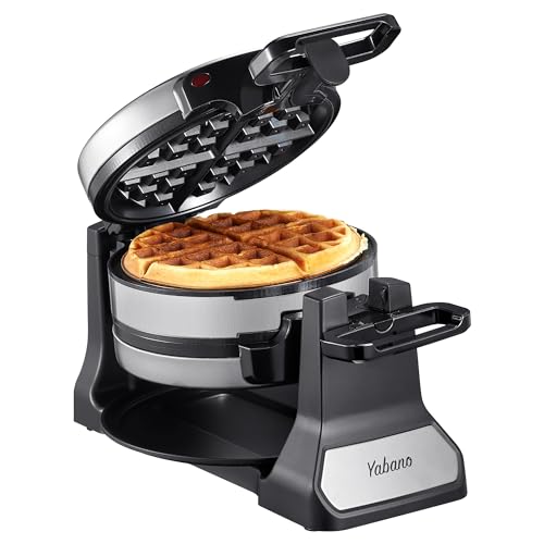 Yabano Stainless Steel Belgian Waffle Maker - Double Flip