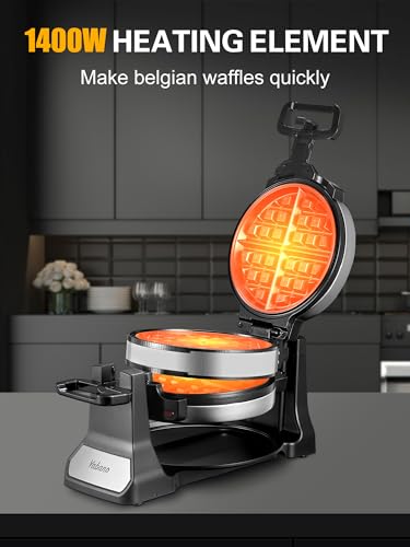 Yabano Stainless Steel Belgian Waffle Maker - Double Flip