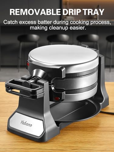 Yabano Stainless Steel Belgian Waffle Maker - Double Flip