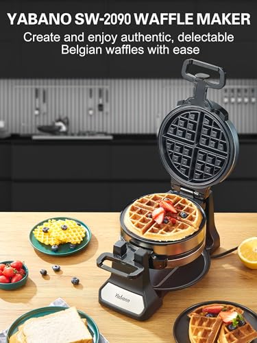 Yabano Stainless Steel Belgian Waffle Maker - Double Flip