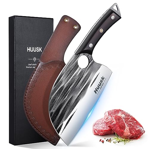 Huusk Japanese Meat Cleaver with Sheath for Outdoor