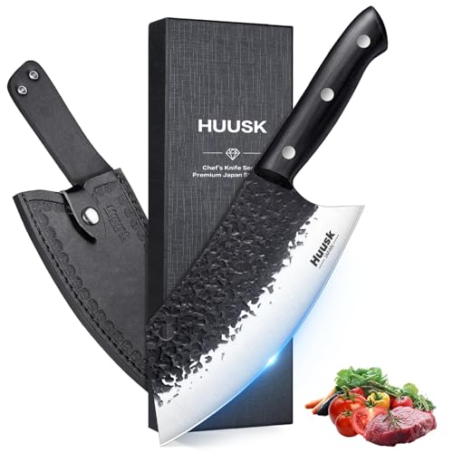 Huusk 8" Hand-Forged Meat Cleaver, Full Tang Knife