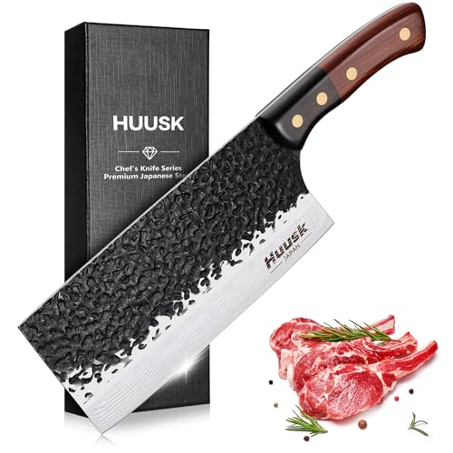 Huusk 7.5" Meat Cleaver Knife - Hand-forged Chef's Knife