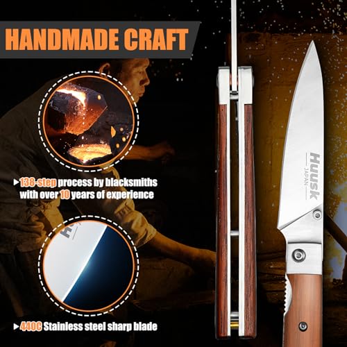 Huusk Folding Fruit Knife, Japanese Pocket Paring Knife