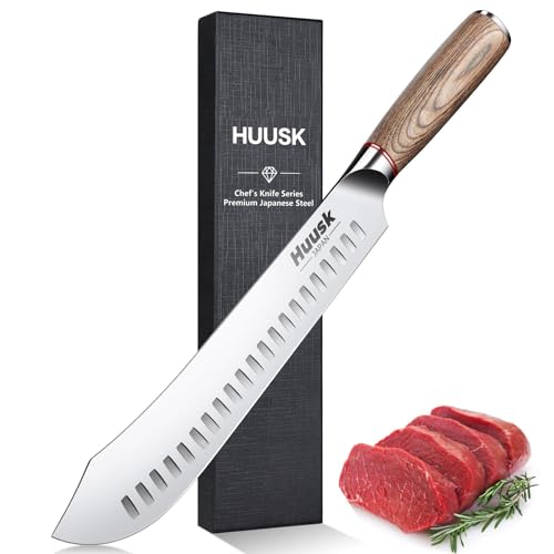Huusk 10" Bullnose Butcher Knife, High-Carbon Steel