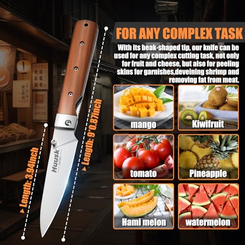 Huusk Folding Fruit Knife, Japanese Pocket Paring Knife