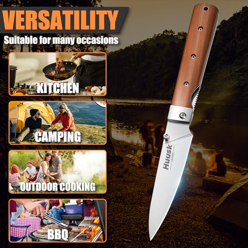 Huusk Folding Fruit Knife, Japanese Pocket Paring Knife