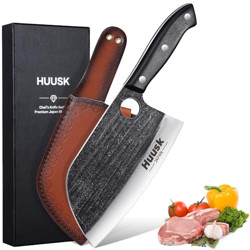 Serbian Chef Knife: Hand Forged Cleaver with Sheath