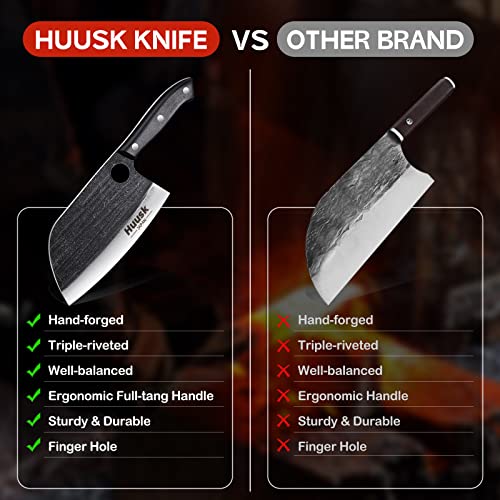 Serbian Chef Knife: Hand Forged Cleaver with Sheath