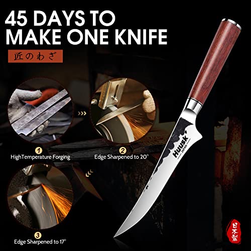 Huusk Hand Forged Boning Knife with Rosewood Handle