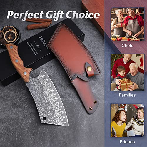 Hand Forged Japanese Meat Cleaver Knife with Sheath