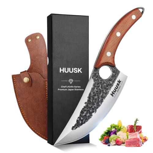 Huusk Chef Knives: Upgraded Viking Butcher Knife Gift