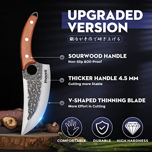 Huusk Chef Knives: Upgraded Viking Butcher Knife Gift