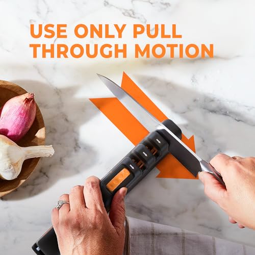 Orange Ninja Kitchen Knife Sharpener - 5 Adjustable Angles