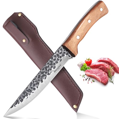 Huusk Butcher Knife Set with Wooden Handle